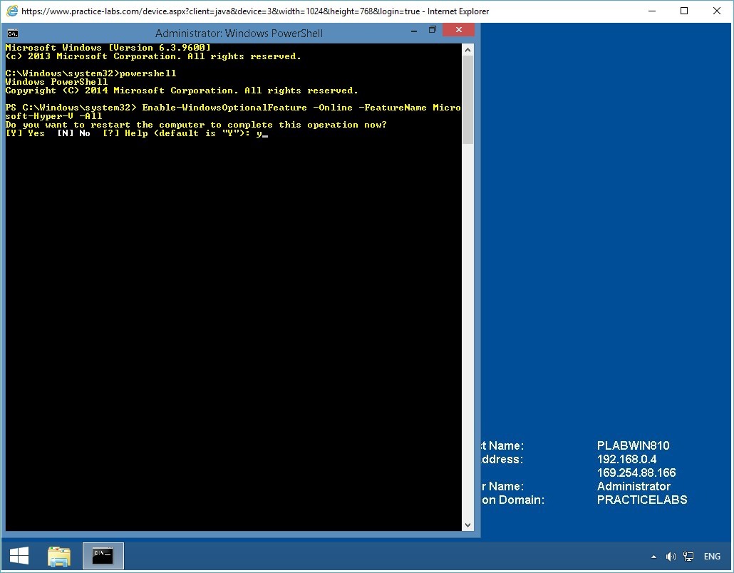 Practice Labs screenshot.